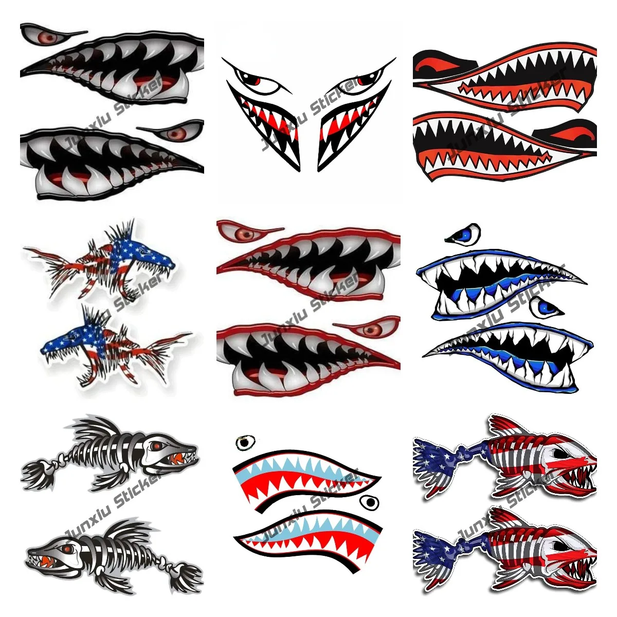 Fishing Boat Oar - Wall Art Warhawk Shark Tiger naklejka