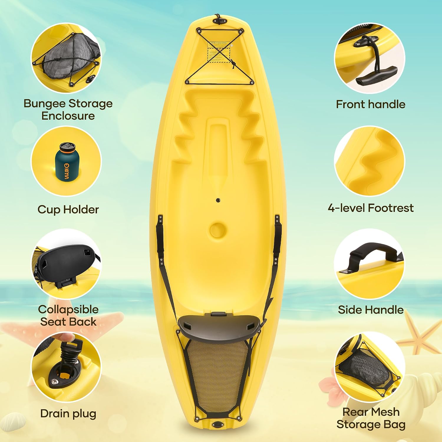 Kajak z wiosłem 6.5 FT, rekrea – Fishing Boat Paddle recenzja i cena